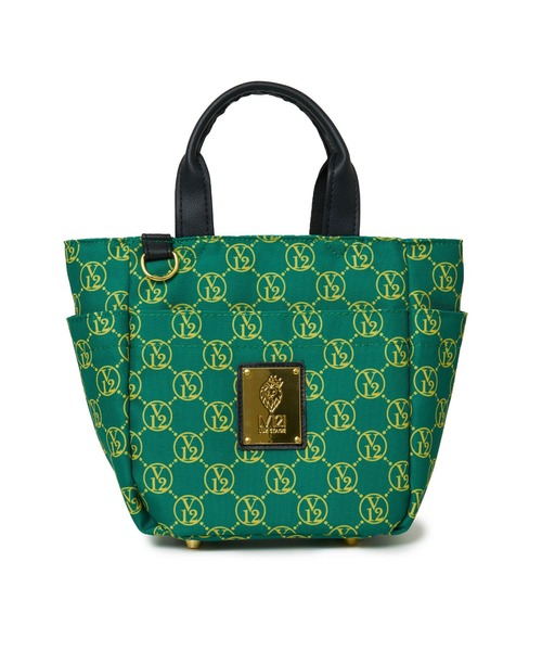 V12(ヴィ トゥエルヴ)の「MONOGRAM CART BAG(トートバッグ・メンズ・グリーン/ホワイト/ブラック/ネイビー・FREE)」の3枚目の写真
