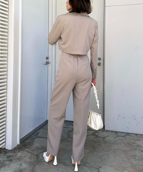 SPIRALGIRL（スパイラルガール）の「ピンタックベーシックパンツ（スラックス・レディース・ブラック/ベージュ/ホワイト・FREE）」の9枚目の写真