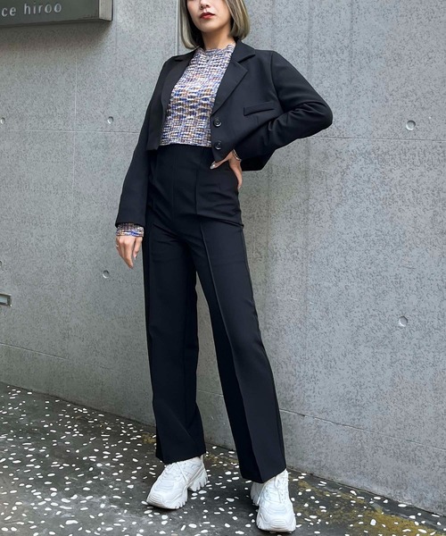 SPIRALGIRL（スパイラルガール）の「ピンタックベーシックパンツ（スラックス・レディース・ブラック/ベージュ/ホワイト・FREE）」の12枚目の写真