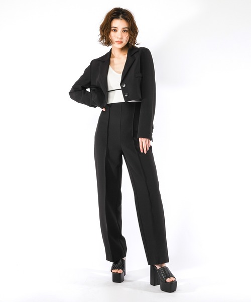 SPIRALGIRL（スパイラルガール）の「ピンタックベーシックパンツ（スラックス・レディース・ブラック/ベージュ/ホワイト・FREE）」の13枚目の写真