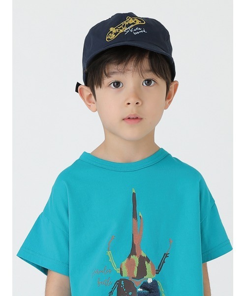 HAKKA KIDS（ハッカキッズ）の「スケボー恐竜刺しゅう日よけ付きキャップ（キャップ・キッズ・ベージュ/ネイビー・M/L）」の7枚目の写真