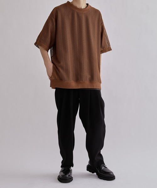 Lui's(ルイス)の「ダブルラッセルレースTシャツ(Tシャツ/カットソー・メンズ・ブラック/ブラウン系その他・FREE)」の5枚目の写真