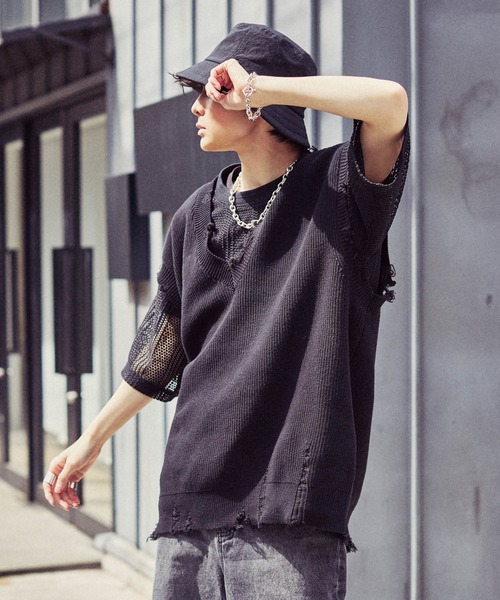 Lui's(ルイス)の「ダブルラッセルレースTシャツ(Tシャツ/カットソー・メンズ・ブラック/ブラウン系その他・FREE)」の20枚目の写真