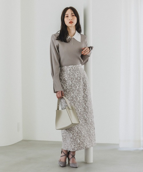 Andemiu（アンデミュウ）の「フクレジャガードIラインスカート190412（スカート・レディース・ブラウン/グレー/オレンジ/ミント・FREE）」の11枚目の写真