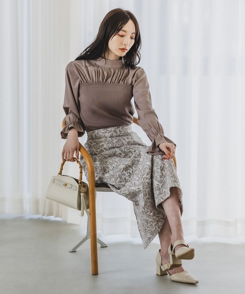 Andemiu（アンデミュウ）の「フクレジャガードIラインスカート190412（スカート・レディース・ブラウン/グレー/オレンジ/ミント・FREE）」の22枚目の写真