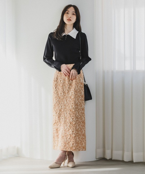 Andemiu（アンデミュウ）の「フクレジャガードIラインスカート190412（スカート・レディース・ブラウン/グレー/オレンジ/ミント・FREE）」の8枚目の写真