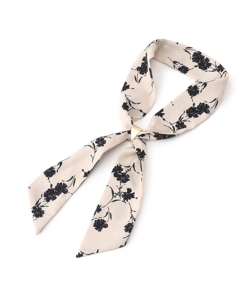 OPAQUE.CLIP（オペークドットクリップ）の「◆ナロースカーフ【スカーフリング付】（バンダナ/スカーフ・レディース・ブラック/ネイビー/ライトベージュ/オフホワイト・00）」の2枚目の写真