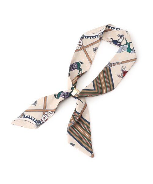 OPAQUE.CLIP（オペークドットクリップ）の「◆ナロースカーフ【スカーフリング付】（バンダナ/スカーフ・レディース・ブラック/ネイビー/ライトベージュ/オフホワイト・00）」の4枚目の写真