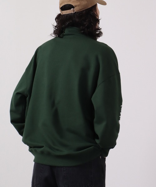 STARTER BLACKLABEL 袖プリント裏毛ハーフZIPスウェット