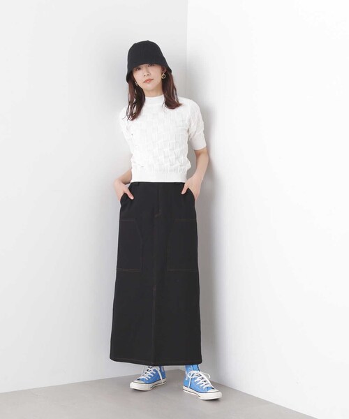 N.(N. Natural Beauty Basic)(エヌエヌナチュラルビューティーベーシック)の「◆ブロック編みニット(ニット/セーター・レディース・オフホワイト/ブラック/ブルー・MEDIUM)」の20枚目の写真