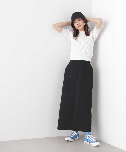 N.(N. Natural Beauty Basic)(エヌエヌナチュラルビューティーベーシック)の「◆ブロック編みニット(ニット/セーター・レディース・オフホワイト/ブラック/ブルー・MEDIUM)」の21枚目の写真