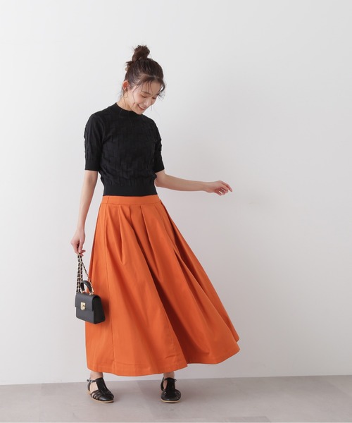 N.(N. Natural Beauty Basic)(エヌエヌナチュラルビューティーベーシック)の「◆ブロック編みニット(ニット/セーター・レディース・オフホワイト/ブラック/ブルー・MEDIUM)」の7枚目の写真