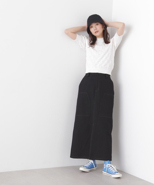 N.(N. Natural Beauty Basic)(エヌエヌナチュラルビューティーベーシック)の「◆ブロック編みニット(ニット/セーター・レディース・オフホワイト/ブラック/ブルー・MEDIUM)」の13枚目の写真