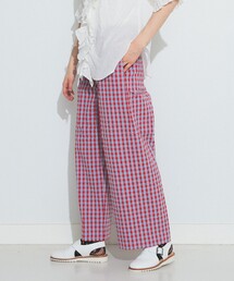 BEAMS BOY / ストレッチ サッカー ギンガムチェック スラックス 23SS