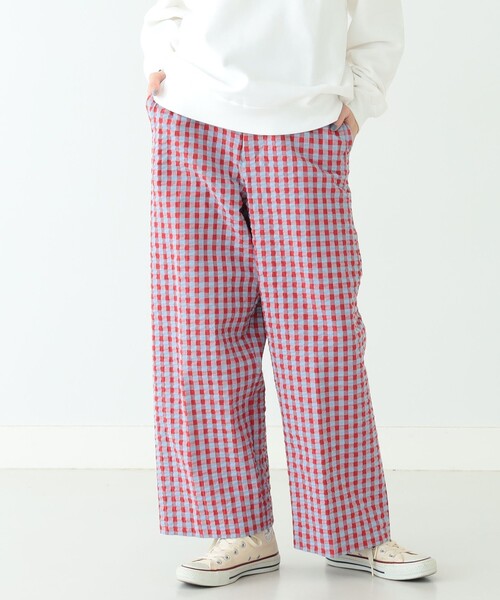 BEAMS BOY（ビームスボーイ）の「BEAMS BOY / ストレッチ サッカー ギンガムチェック スラックス 23SS（スラックス・レディース・レッド/ブラック・1/0）」の18枚目の写真