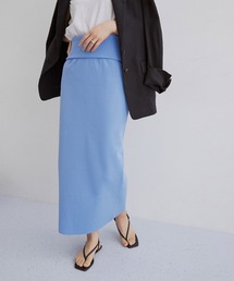 【サステナブル・セットアップ対応】ハイウエストリブニットスカート