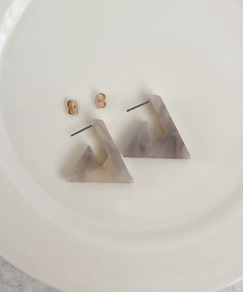 thank U more(サンキューモア)の「マーブル トライアングル ピアス【両耳用】(ピアス(両耳用)・レディース・ブルー/グレー/ブラウン・FREE)」の12枚目の写真