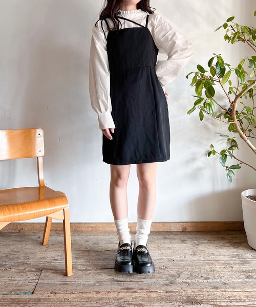 Mysa&Liina（ミーサリーナ）の「イレギュラーキャミミニワンピ（ワンピース・レディース・アイボリー/ブラック/ブルー・M）」の12枚目の写真