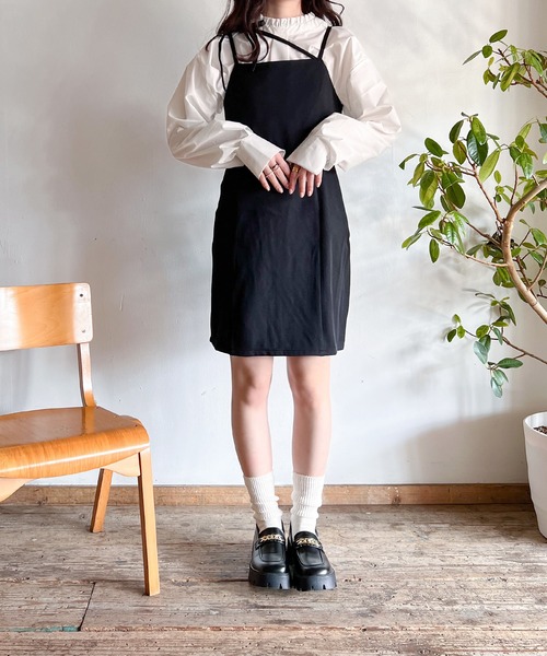 Mysa&Liina（ミーサリーナ）の「イレギュラーキャミミニワンピ（ワンピース・レディース・アイボリー/ブラック/ブルー・M）」の4枚目の写真