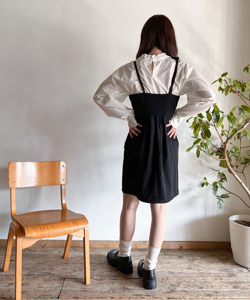 Mysa&Liina（ミーサリーナ）の「イレギュラーキャミミニワンピ（ワンピース・レディース・アイボリー/ブラック/ブルー・M）」の7枚目の写真