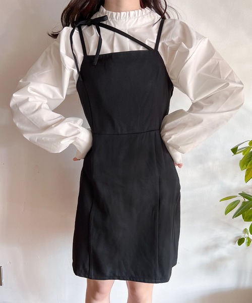 Mysa&Liina（ミーサリーナ）の「イレギュラーキャミミニワンピ（ワンピース・レディース・アイボリー/ブラック/ブルー・M）」の9枚目の写真