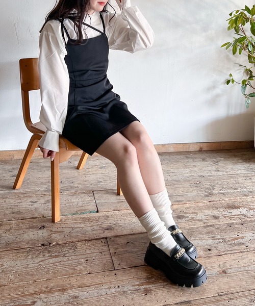 Mysa&Liina（ミーサリーナ）の「イレギュラーキャミミニワンピ（ワンピース・レディース・アイボリー/ブラック/ブルー・M）」の18枚目の写真