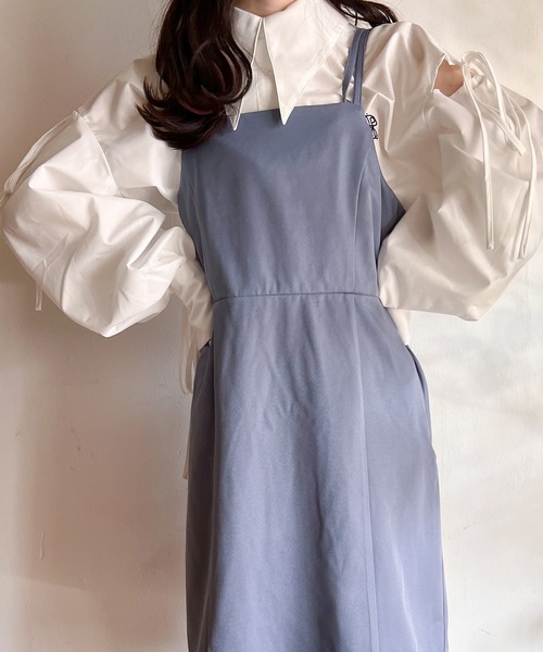 Mysa&Liina（ミーサリーナ）の「イレギュラーキャミミニワンピ（ワンピース・レディース・アイボリー/ブラック/ブルー・M）」の10枚目の写真