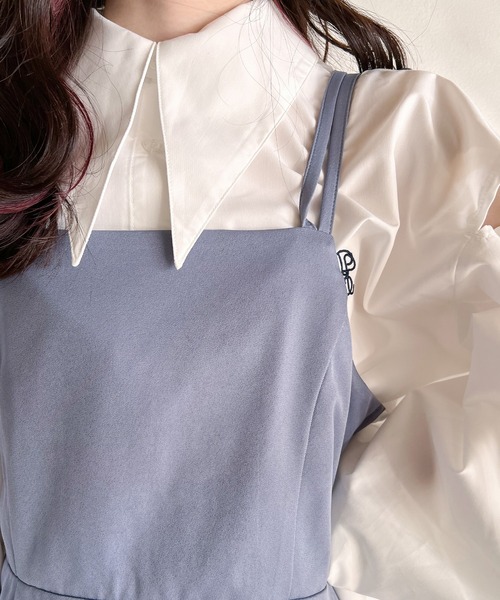 Mysa&Liina（ミーサリーナ）の「イレギュラーキャミミニワンピ（ワンピース・レディース・アイボリー/ブラック/ブルー・M）」の8枚目の写真