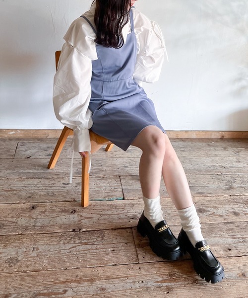 Mysa&Liina（ミーサリーナ）の「イレギュラーキャミミニワンピ（ワンピース・レディース・アイボリー/ブラック/ブルー・M）」の16枚目の写真