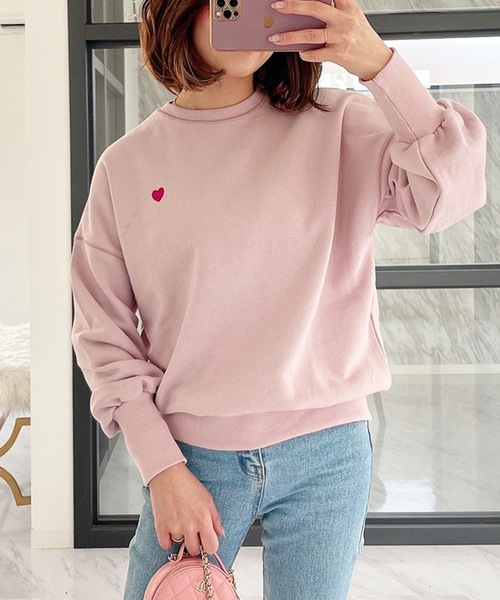 M y u(ミュー)の「ハート スウェット(スウェット・レディース・ホワイト/ブラック/ピンク/イエロー/ブルー・FREE)」の5枚目の写真