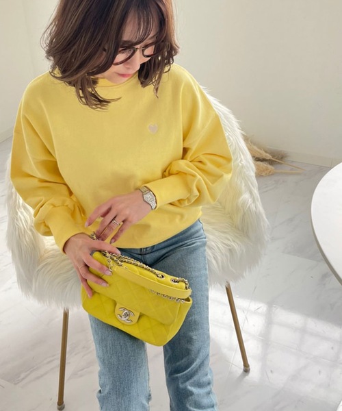 M y u(ミュー)の「ハート スウェット(スウェット・レディース・ホワイト/ブラック/ピンク/イエロー/ブルー・FREE)」の4枚目の写真