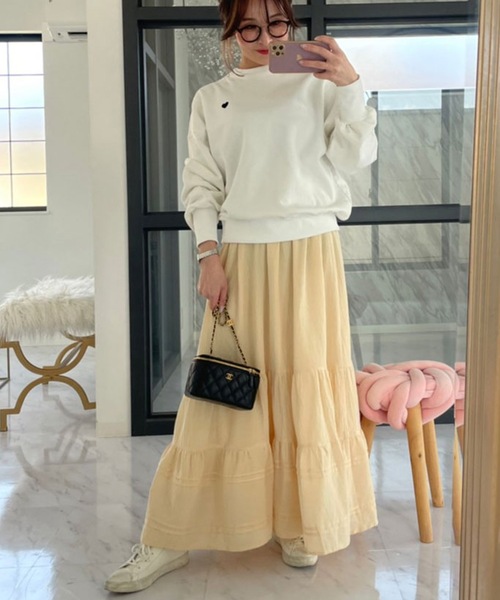 M y u(ミュー)の「ハート スウェット(スウェット・レディース・ホワイト/ブラック/ピンク/イエロー/ブルー・FREE)」の14枚目の写真