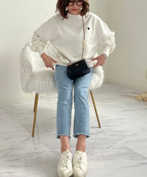 M y u(ミュー)の「ハート スウェット(スウェット・レディース・ホワイト/ブラック/ピンク/イエロー/ブルー・FREE)」の20枚目の写真