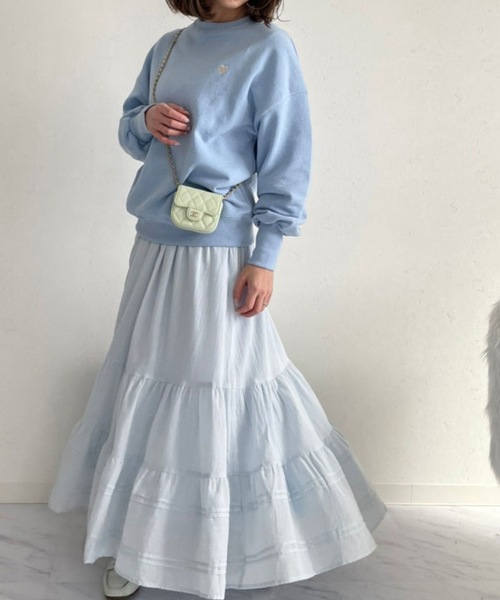 M y u(ミュー)の「ハート スウェット(スウェット・レディース・ホワイト/ブラック/ピンク/イエロー/ブルー・FREE)」の6枚目の写真