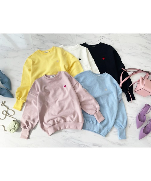 M y u(ミュー)の「ハート スウェット(スウェット・レディース・ホワイト/ブラック/ピンク/イエロー/ブルー・FREE)」の16枚目の写真