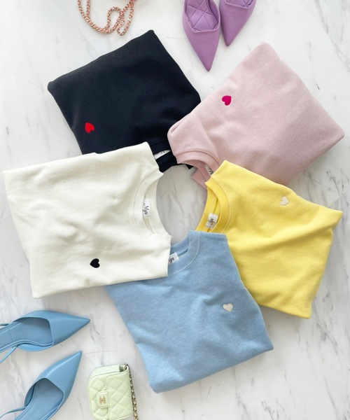 M y u(ミュー)の「ハート スウェット(スウェット・レディース・ホワイト/ブラック/ピンク/イエロー/ブルー・FREE)」の22枚目の写真