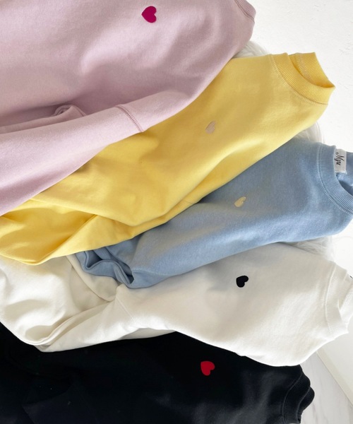 M y u(ミュー)の「ハート スウェット(スウェット・レディース・ホワイト/ブラック/ピンク/イエロー/ブルー・FREE)」の19枚目の写真