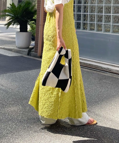 SENSE OF PLACE by URBAN RESEARCH（センスオブプレイスバイアーバンリサーチ）の「ミニニットバッグ（ショルダーバッグ・レディース・アイボリー/ベージュ/ピンク・ONE）」の2枚目の写真