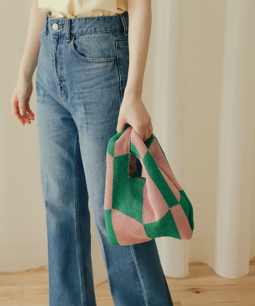 SENSE OF PLACE by URBAN RESEARCH（センスオブプレイスバイアーバンリサーチ）の「ミニニットバッグ（ショルダーバッグ・レディース・アイボリー/ベージュ/ピンク・ONE）」の6枚目の写真