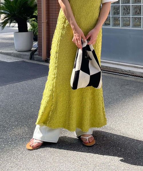 SENSE OF PLACE by URBAN RESEARCH（センスオブプレイスバイアーバンリサーチ）の「ミニニットバッグ（ショルダーバッグ・レディース・アイボリー/ベージュ/ピンク・ONE）」の17枚目の写真