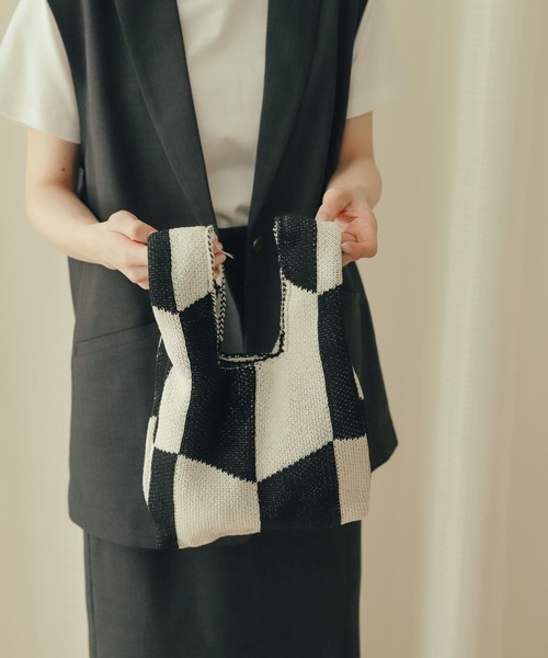 SENSE OF PLACE by URBAN RESEARCH（センスオブプレイスバイアーバンリサーチ）の「ミニニットバッグ（ショルダーバッグ・レディース・アイボリー/ベージュ/ピンク・ONE）」の8枚目の写真