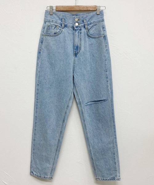 DAY CLOSET（デイ クローゼット）の「レディース スリットハイライズデニムパンツ（デニムパンツ・レディース・ホワイト/ブルー・M/L/S）」の16枚目の写真