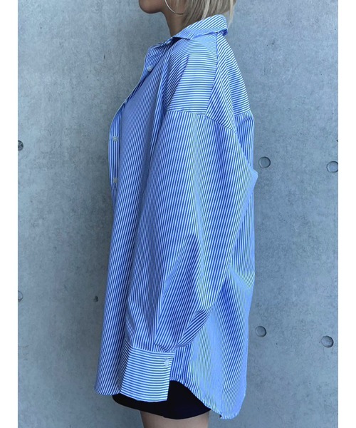 EGOIST（エゴイスト）の「ストライプシャツ（シャツ/ブラウス・レディース・グリーン/ブルー・FREE）」の18枚目の写真