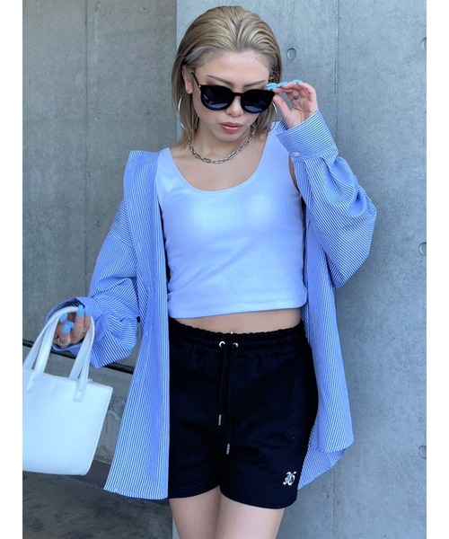 EGOIST（エゴイスト）の「ストライプシャツ（シャツ/ブラウス・レディース・グリーン/ブルー・FREE）」の20枚目の写真