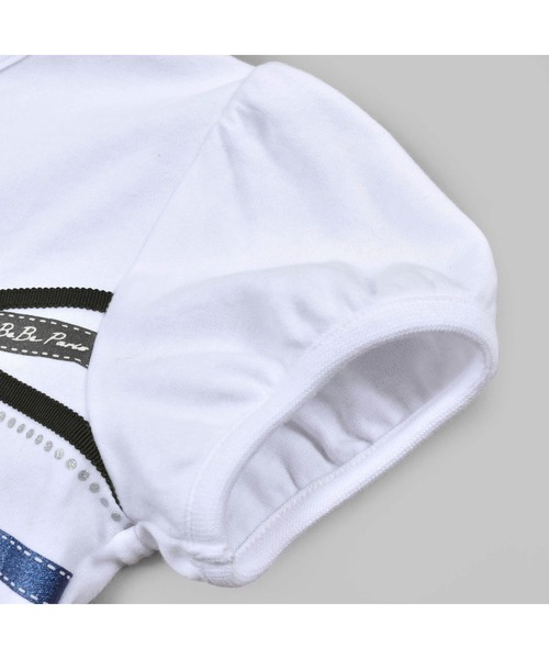 BeBe（ベベ）の「BeBe/リボンプリントTシャツ(90~150cm)（Tシャツ/カットソー・キッズ・ホワイト/ネイビー・150/140/90/110/100/120/130）」の13枚目の写真