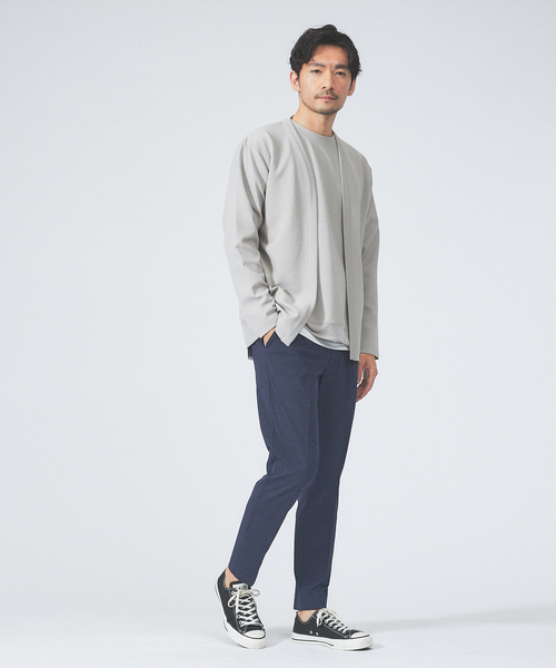 ABAHOUSE GRAY（アバハウスグレイ）の「【アンサンブル対応】フクレ ジャガード セミショール カーディガン（カーディガン/ボレロ・メンズ・ネイビー/エメラルド/ホワイト/グレイッシュベージュ/ブラック/モカ/グレイッシュブルー・46/48）」の15枚目の写真