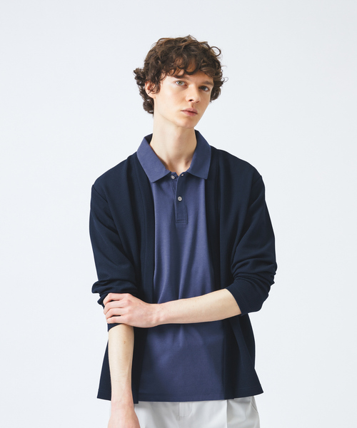 ABAHOUSE GRAY（アバハウスグレイ）の「【アンサンブル対応】フクレ ジャガード セミショール カーディガン（カーディガン/ボレロ・メンズ・ネイビー/エメラルド/ホワイト/グレイッシュベージュ/ブラック/モカ/グレイッシュブルー・46/48）」の21枚目の写真