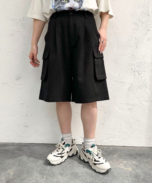 apres jour mignon(アプレジュールミニョン)の「カーゴハーフパンツ【ZOZOTOWN限定アイテム】(その他パンツ・レディース・ブラック/カーキ/ネイビー・フリー/X-LARGE)」の2枚目の写真