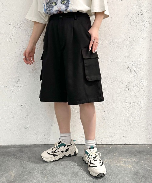 apres jour mignon(アプレジュールミニョン)の「カーゴハーフパンツ【ZOZOTOWN限定アイテム】(その他パンツ・レディース・ブラック/カーキ/ネイビー・フリー/X-LARGE)」の4枚目の写真