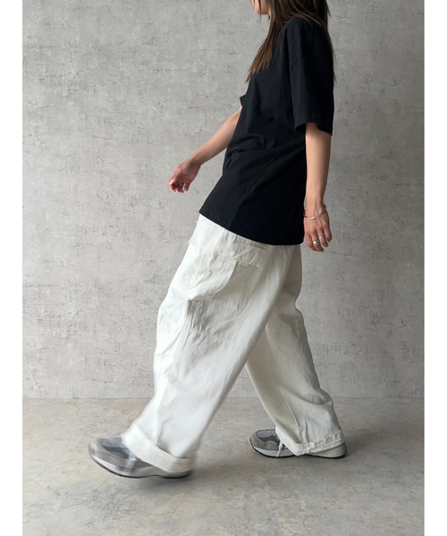 owndaily(オンデイリー)の「ホワイトカーゴパンツ ミリタリーパンツ スノーカーゴパンツ コットンパンツ(デニムパンツ・レディース・ホワイト・FREE)」の12枚目の写真